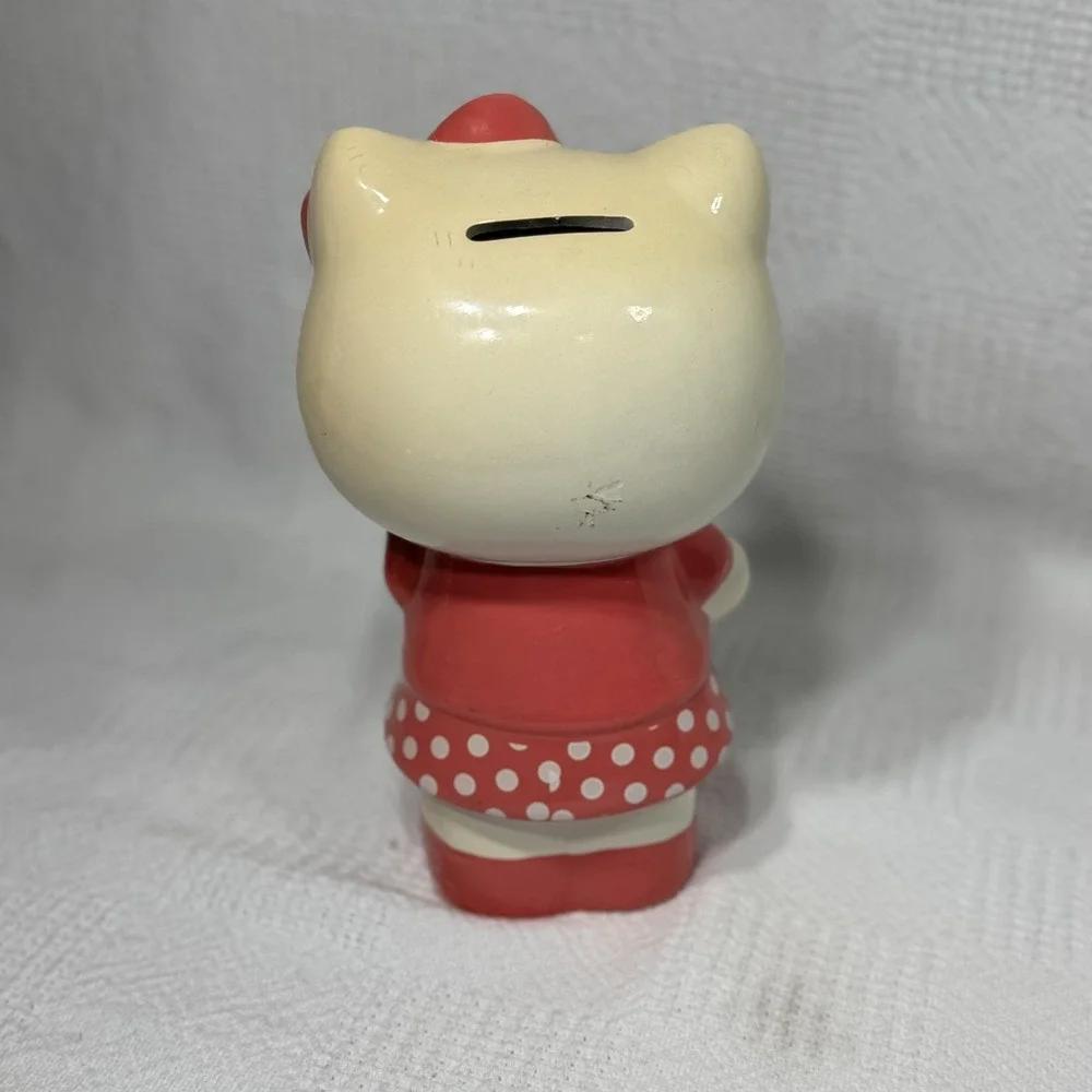 Hello Kitty‎ Ceramic Cat Coin Money Bank PINK/WHITE Stopper Missing